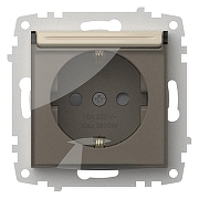 Розетка с заземлением и со шторкой, без рамки с крышкой Elbi Eleсtriс Zena Vega 609-010300-219 цвет Бежевый-1