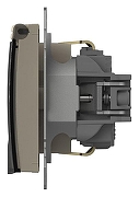 Розетка с заземлением и со шторкой, без рамки с крышкой Elbi Eleсtriс Zena Vega 609-010300-219 цвет Бежевый-2
