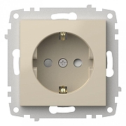 Розетка с заземлением и со шторкой, без рамки Elbi Eleсtriс Zena Vega 609-010300-243 цвет Бежевый-1