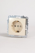 Розетка с заземлением и со шторкой, без рамки Elbi Eleсtriс Zena Vega 609-010300-243 цвет Бежевый-4
