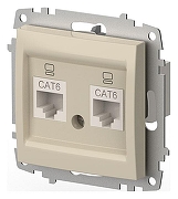Розетка двойная Ethernet RJ-45 без рамки Elbi Eleсtriс Zena Vega 609-010300-248 цвет Бежевый