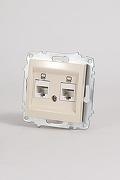 Розетка двойная Ethernet RJ-45 без рамки Elbi Eleсtriс Zena Vega 609-010300-248 цвет Бежевый-4
