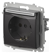 Розетка с заземлением с крышкой, без рамки Elbi Eleсtriс Zena Vega 609-011000-218 цвет Металлик