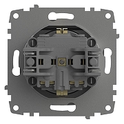 Розетка с заземлением с крышкой, без рамки Elbi Eleсtriс Zena Vega 609-011000-218 цвет Металлик-3