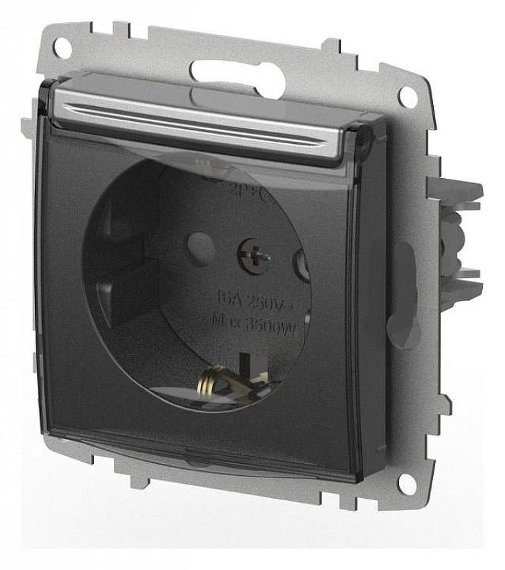 Розетка с заземлением и со шторкой, без рамки с крышкой Elbi Eleсtriс Zena Vega 609-011000-219 