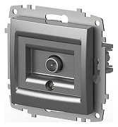 ТВ-розетка проходная без рамки Elbi Eleсtriс Zena Vega 609-011000-272 цвет Металлик