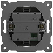 Розетка 2хUSB type A без рамки Elbi Eleсtriс Zena Vega 609-011100-143 цвет Дымчатый-3