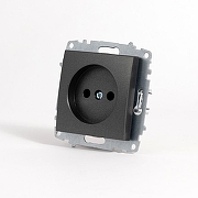 Розетка без заземления, без рамки Elbi Eleсtriс Zena Vega 609-011100-215 цвет Дымчатый-4