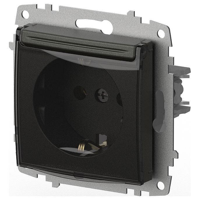 Розетка с заземлением с крышкой, без рамки Elbi Eleсtriс Zena Vega 609-011100-218 