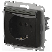 Розетка с заземлением с крышкой, без рамки Elbi Eleсtriс Zena Vega 609-011100-218 цвет Дымчатый