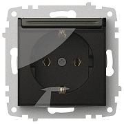 Розетка с заземлением с крышкой, без рамки Elbi Eleсtriс Zena Vega 609-011100-218 цвет Дымчатый-1