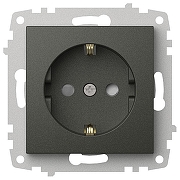 Розетка с заземлением и со шторкой, без рамки Elbi Eleсtriс Zena Vega 609-011100-243 цвет Дымчатый-1