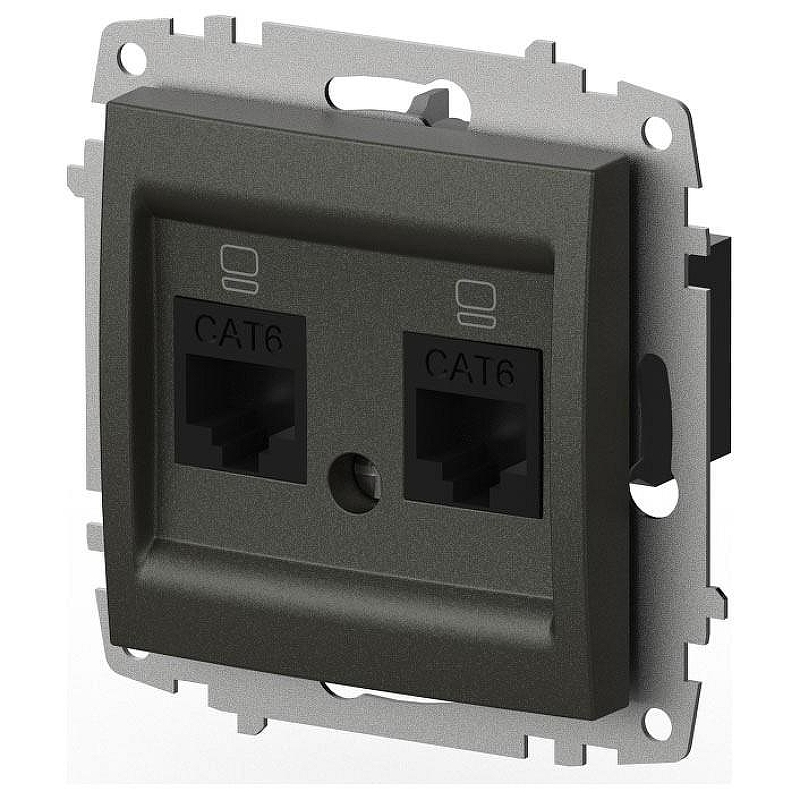 Розетка двойная Ethernet RJ-45 без рамки Elbi Eleсtriс Zena Vega 609-011100-248 