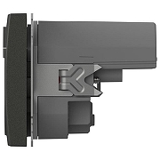 Розетка с заземлением и со шторкой и 2хUSB type A, без рамки Elbi Eleсtriс Zena Vega 609-011100-317 цвет Дымчатый-2