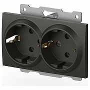 Розетка двойная с заземлением, без рамки Elbi Eleсtriс Zena Vega 609-011100-907 цвет Дымчатый