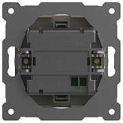 Розетка 2хUSB type A без рамки Elbi Eleсtriс Zena Vega 609-011400-143 цвет Металлик-3