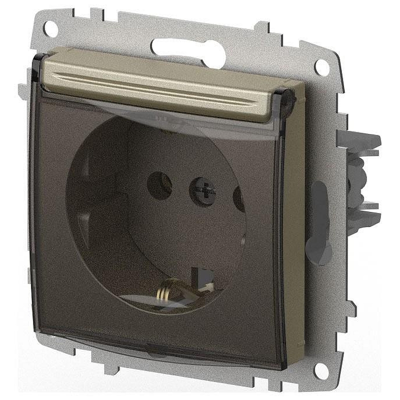 Розетка с заземлением с крышкой, без рамки Elbi Eleсtriс Zena Vega 609-011400-218 