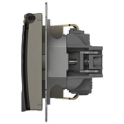 Розетка с заземлением с крышкой, без рамки Elbi Eleсtriс Zena Vega 609-011400-218 цвет Металлик-2