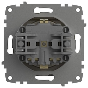 Розетка с заземлением с крышкой, без рамки Elbi Eleсtriс Zena Vega 609-011400-218 цвет Металлик-3