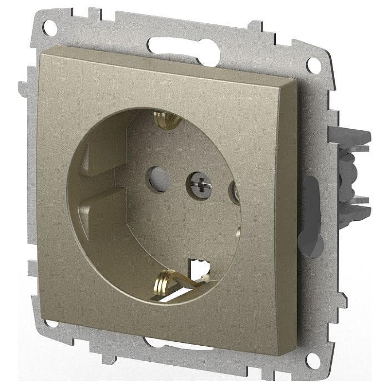 Розетка с заземлением и со шторкой, без рамки Elbi Eleсtriс Zena Vega 609-011400-243 