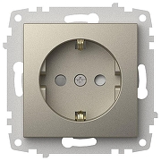 Розетка с заземлением и со шторкой, без рамки Elbi Eleсtriс Zena Vega 609-011400-243 цвет Металлик-1