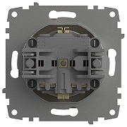Розетка с заземлением и со шторкой, без рамки Elbi Eleсtriс Zena Vega 609-011400-243 цвет Металлик-3