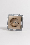 Розетка с заземлением и со шторкой, без рамки Elbi Eleсtriс Zena Vega 609-011400-243 цвет Металлик-4