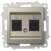 Розетка двойная Ethernet RJ-45 без рамки Elbi Eleсtriс Zena Vega 609-011400-248 цвет Металлик-1