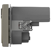 Розетка с заземлением и со шторкой и 2хUSB type A, без рамки Elbi Eleсtriс Zena Vega 609-011400-317 цвет Металлик-2