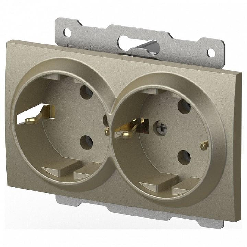 Розетка двойная с заземлением, без рамки Elbi Eleсtriс Zena Vega 609-011400-907 