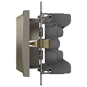 Розетка двойная с заземлением, без рамки Elbi Eleсtriс Zena Vega 609-011400-907 цвет Металлик-2