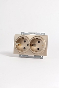 Розетка двойная с заземлением, без рамки Elbi Eleсtriс Zena Vega 609-011400-907 цвет Металлик-4