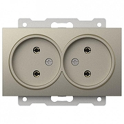Розетка двойная без заземления, без рамки Elbi Eleсtriс Zena Vega 609-011400-908 цвет Металлик-1