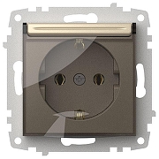 Розетка с заземлением с крышкой, без рамки Elbi Eleсtriс Zena Vega 609-012500-218 цвет Слоновая кость-1