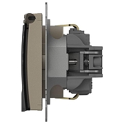 Розетка с заземлением с крышкой, без рамки Elbi Eleсtriс Zena Vega 609-012500-218 цвет Слоновая кость-2