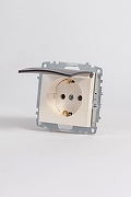 Розетка с заземлением с крышкой, без рамки Elbi Eleсtriс Zena Vega 609-012500-218 цвет Слоновая кость-5
