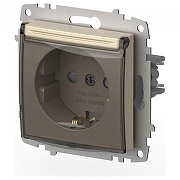 Розетка с заземлением и со шторкой, без рамки с крышкой Elbi Eleсtriс Zena Vega 609-012500-219 цвет Слоновая кость