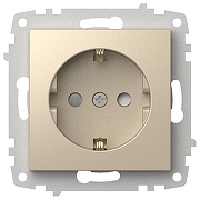 Розетка с заземлением и со шторкой, без рамки Elbi Eleсtriс Zena Vega 609-012500-243 цвет Слоновая кость-1