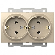 Розетка двойная с заземлением, без рамки Elbi Eleсtriс Zena Vega 609-012500-907 цвет Слоновая кость-1