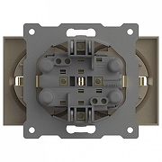 Розетка двойная с заземлением, без рамки Elbi Eleсtriс Zena Vega 609-012500-907 цвет Слоновая кость-3