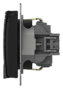 Розетка с заземлением и со шторкой, без рамки с крышкой Elbi Eleсtriс Zena Vega 609-014800-219 цвет Черный-2