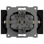 Розетка двойная с заземлением, без рамки Elbi Eleсtriс Zena Vega 609-014800-907 цвет Черный-3