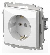 Розетка с заземлением, без рамки Elbi Eleсtriс Zena Vega 609-015600-217 цвет Белый