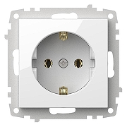 Розетка с заземлением, без рамки Elbi Eleсtriс Zena Vega 609-015600-217 цвет Белый-1