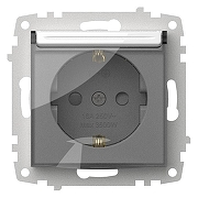 Розетка с заземлением и со шторкой, без рамки с крышкой Elbi Eleсtriс Zena Vega 609-015600-219 цвет Белый-1