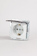 Розетка с заземлением и со шторкой, без рамки с крышкой Elbi Eleсtriс Zena Vega 609-015600-219 цвет Белый-5