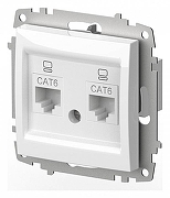 Розетка двойная Ethernet RJ-45 без рамки Elbi Eleсtriс Zena Vega 609-015600-248 цвет Белый