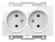 Розетка двойная без заземления, без рамки Elbi Eleсtriс Zena Vega 609-015600-908 цвет Белый-1