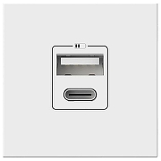 Розетка 2хUSB type A и C без рамки Elbi Eleсtriс Moda Vox 611-040232-335 цвет Белый-1