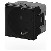 Розетка с заземлением с крышкой, без рамки Elbi Eleсtriс Moda Vox 611-044832-218 цвет Черный